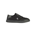 Black Polyester Athletic Sneakers