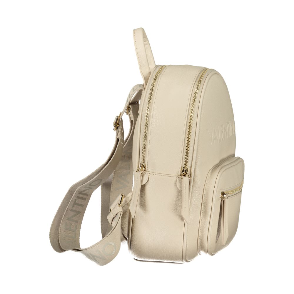 Beige Polyethylene Backpack