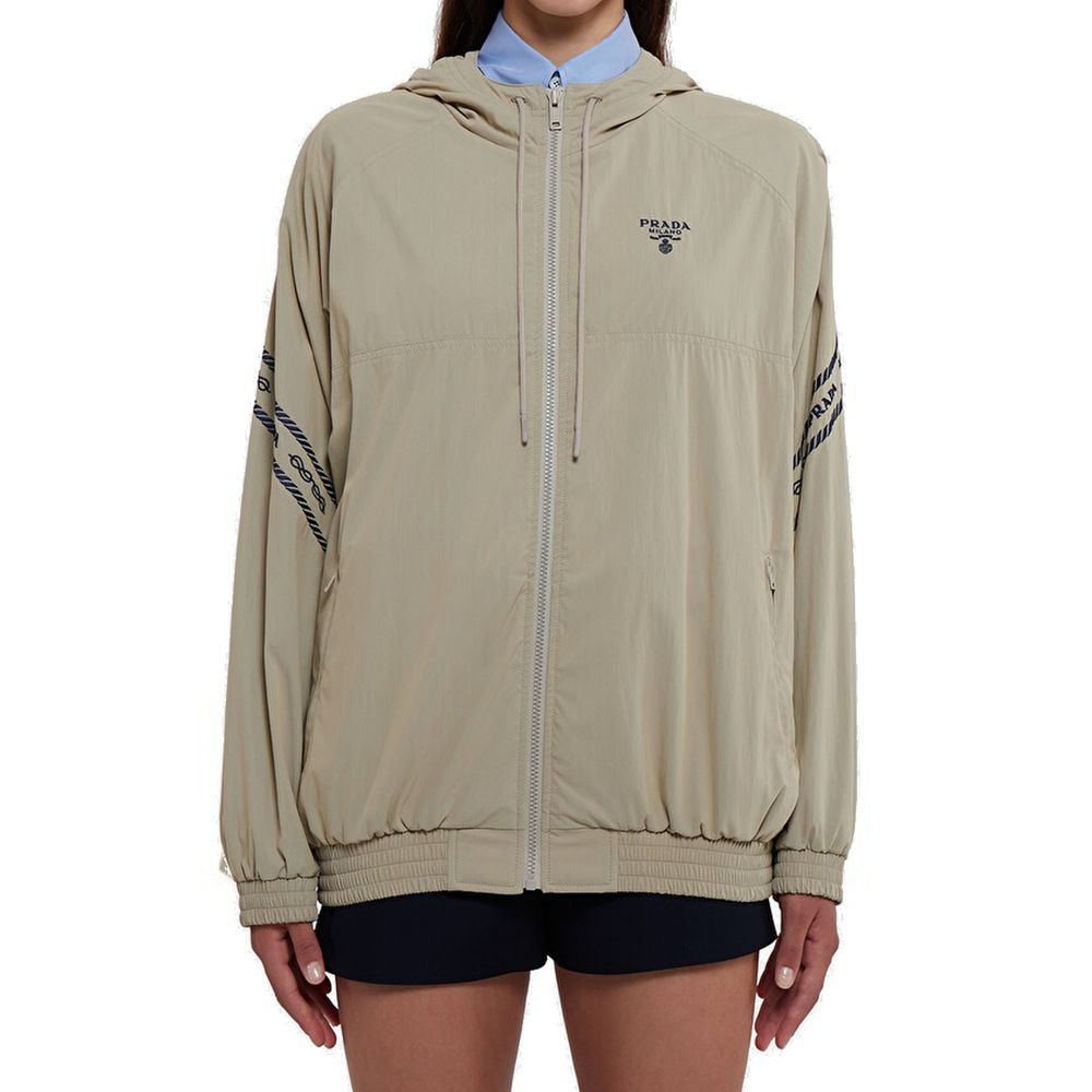 Beige Cotton Shell Jacket
