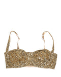 Gold Sequined Semi-Pad Underwire Bra Underwear