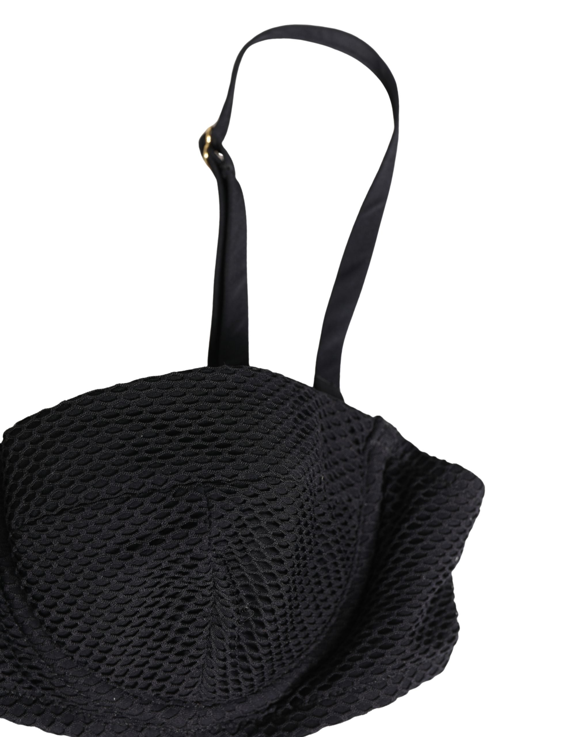 Black Nylon Padded Balconnet Brassiere Underwear