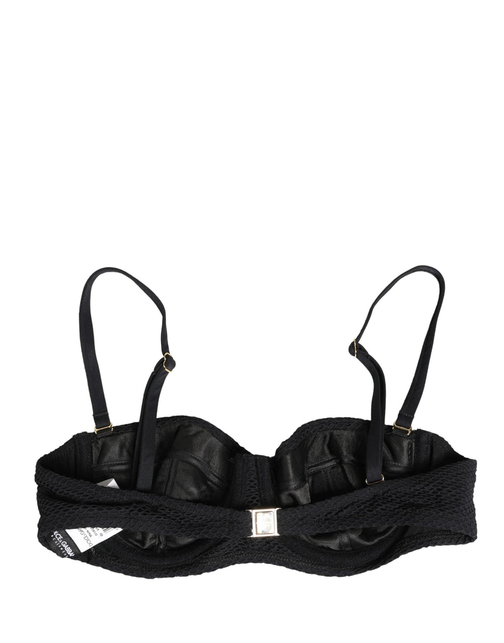 Black Nylon Padded Balconnet Brassiere Underwear