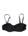 Black Nylon Padded Balconnet Brassiere Underwear