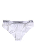 White Cotton Logo Waistband Brief Panty Underwear