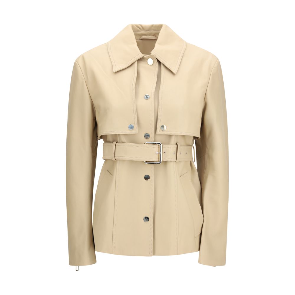 Beige Leather Jacket