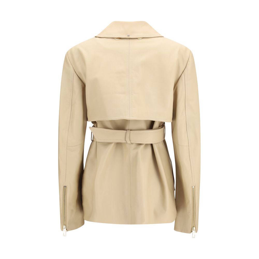 Beige Leather Jacket