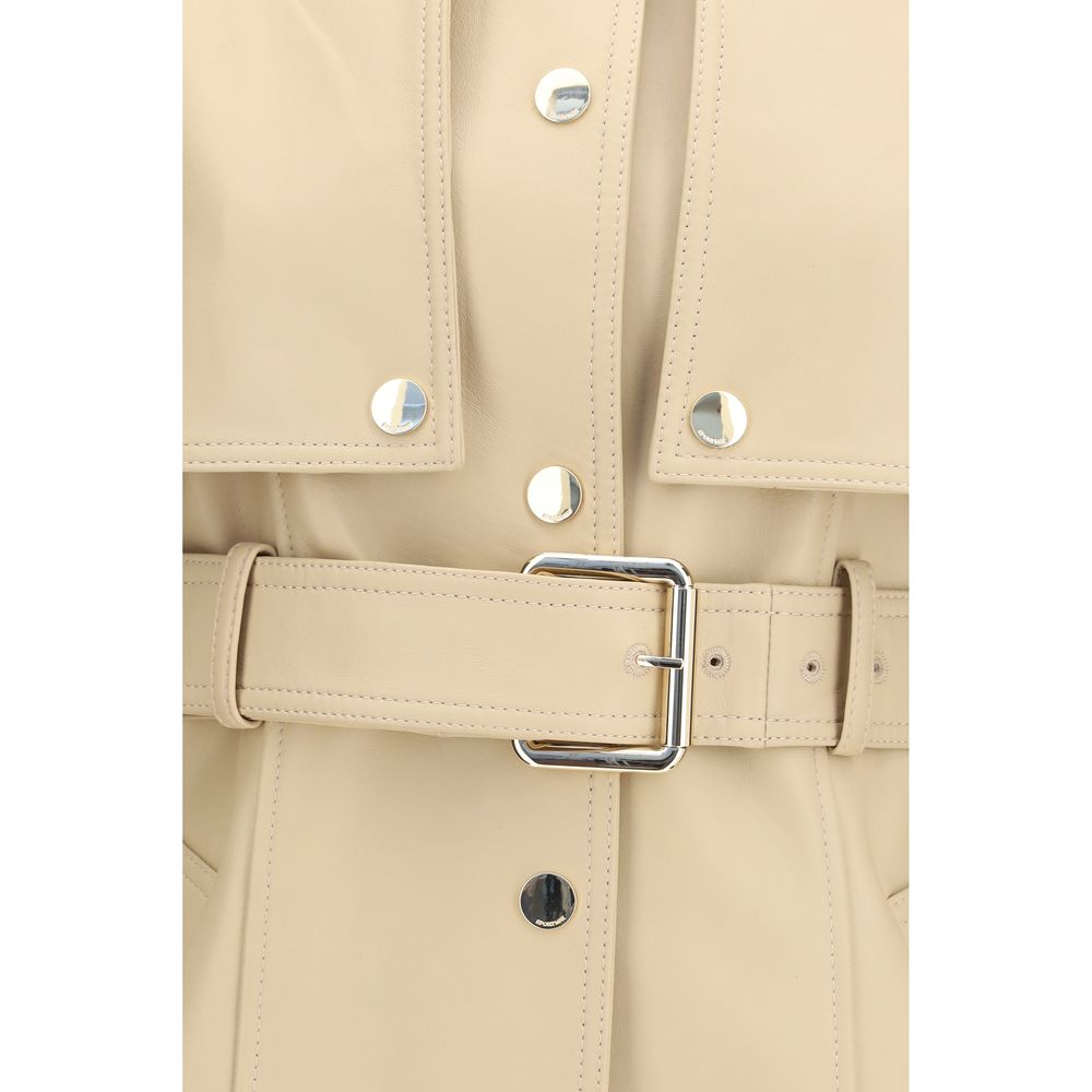Beige Leather Jacket