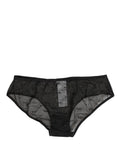 Black Sheer Mesh Lace Logo Brief Panty Underwear