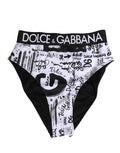 Black White Graphic Logo High Brief Underwear