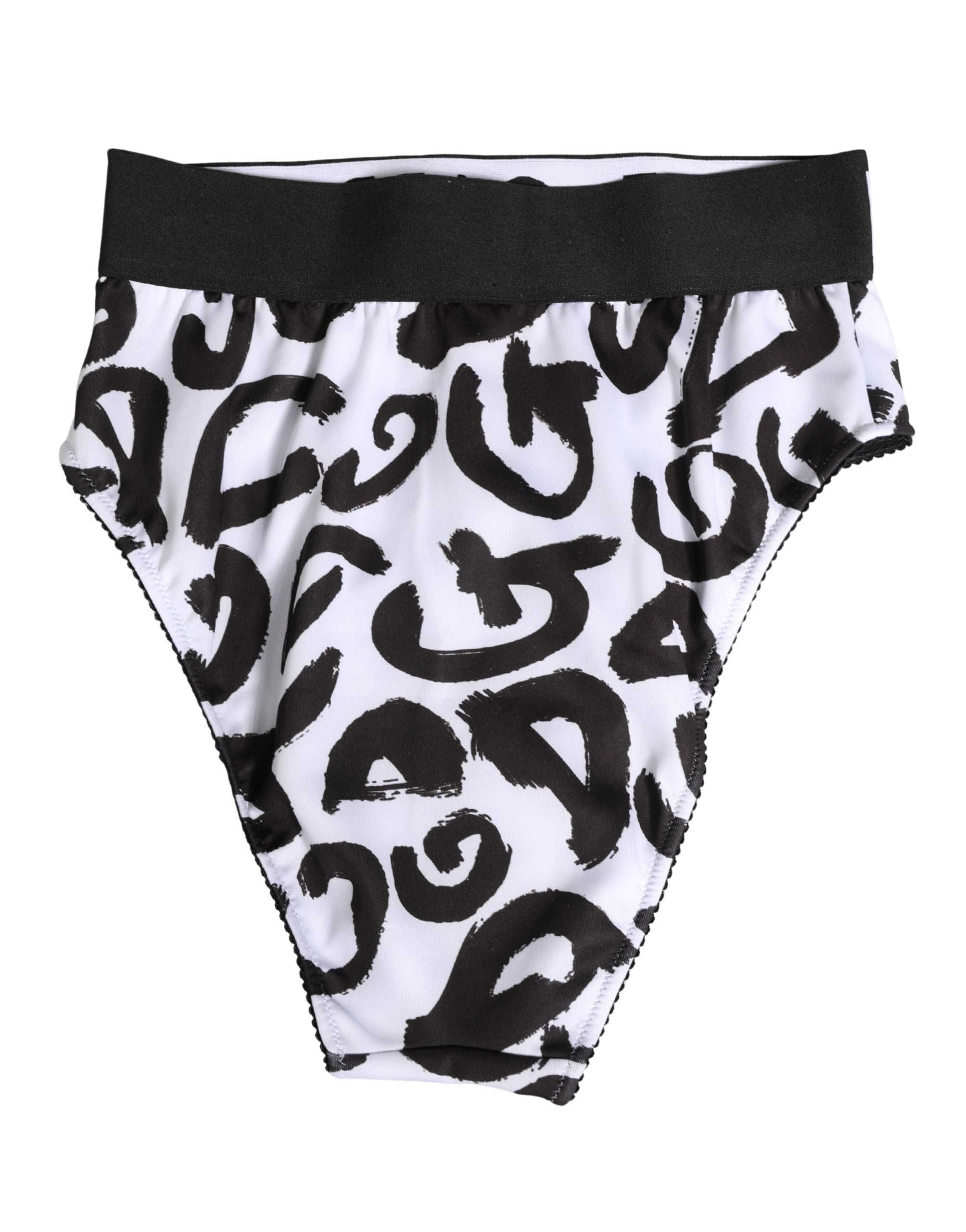 Black White Graphic Logo High Brief Underwear