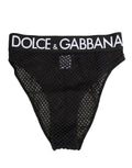Black Cotton Mesh High Brief Panty Underwear