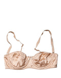 Beige Semi-Pad Underwire Balconette Bra Underwear