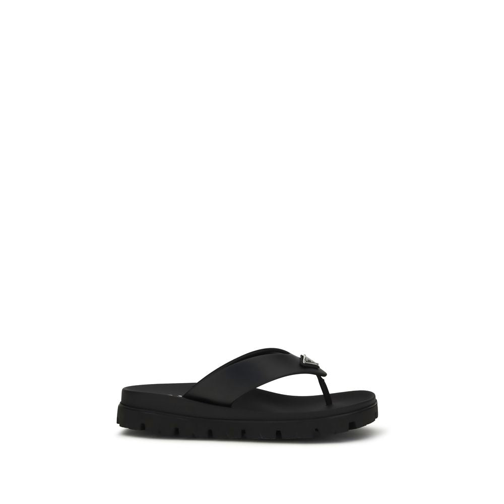 Brown Calf Leather Bos Taurus Flip-Flop Sandals