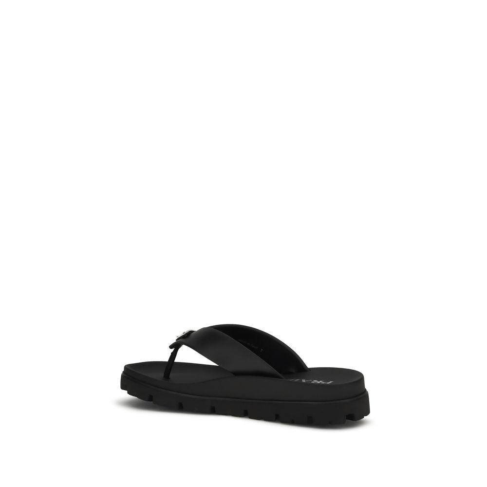 Brown Calf Leather Bos Taurus Flip-Flop Sandals