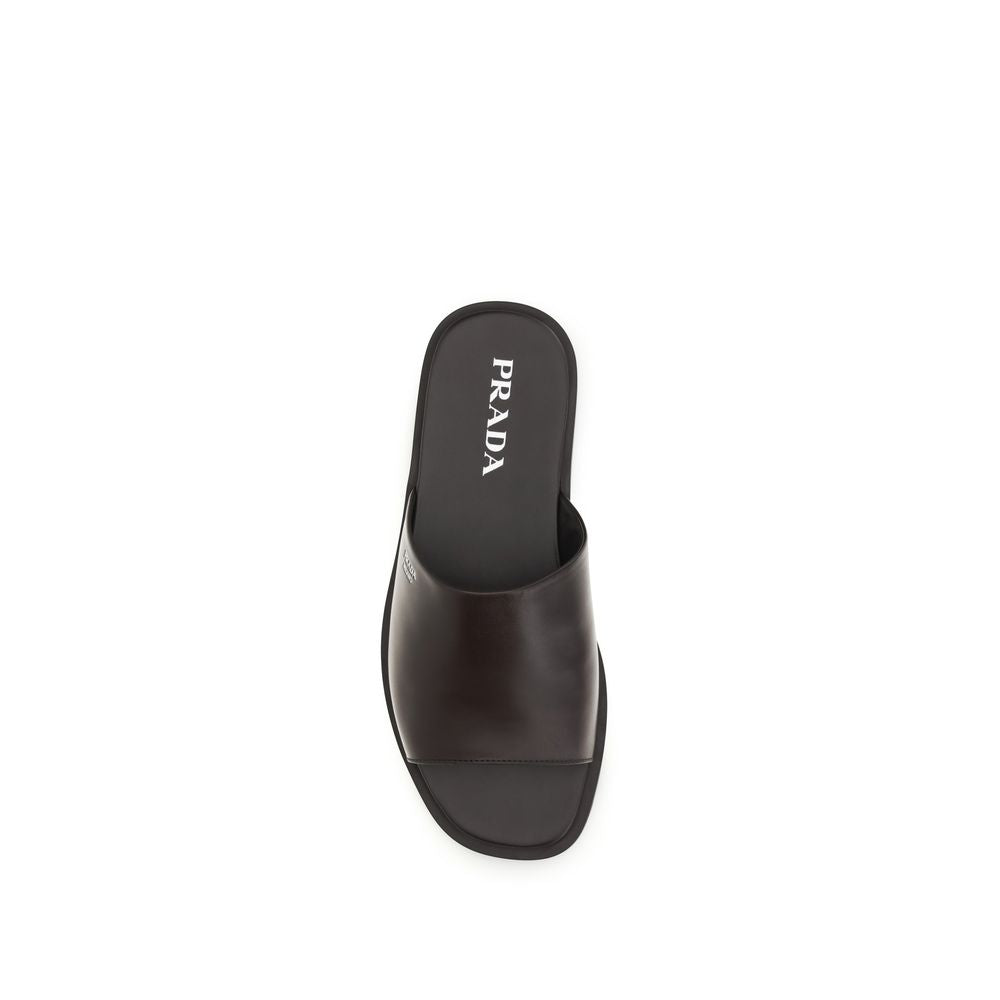Brown Calf Leather Bos Taurus Flip-Flop Sandals