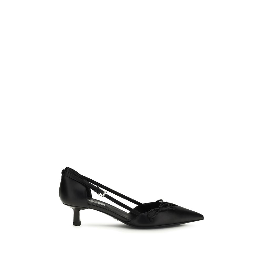 Black Calf Leather Bos Taurus Mid Heel Pumps