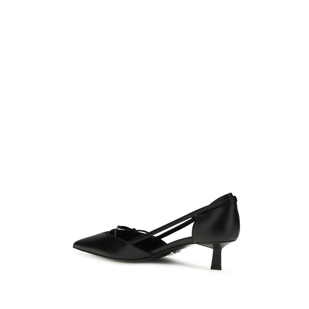 Black Calf Leather Bos Taurus Mid Heel Pumps