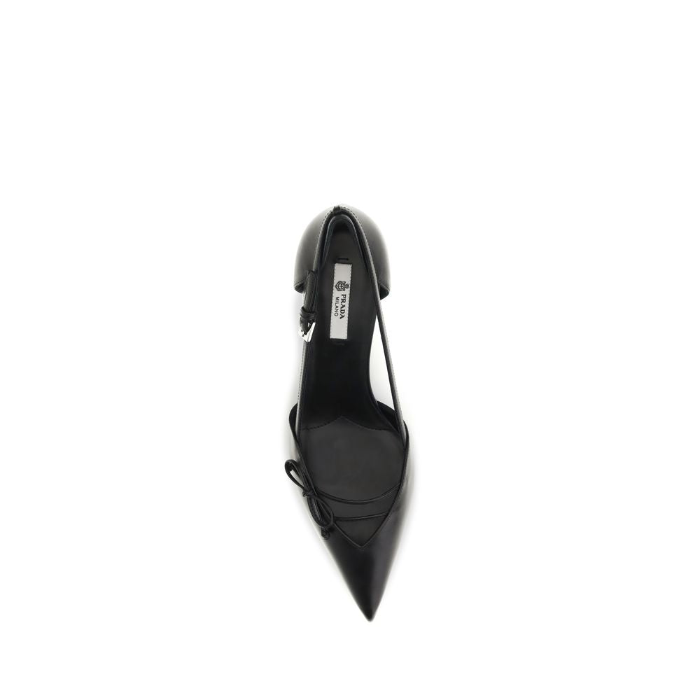 Black Calf Leather Bos Taurus Mid Heel Pumps