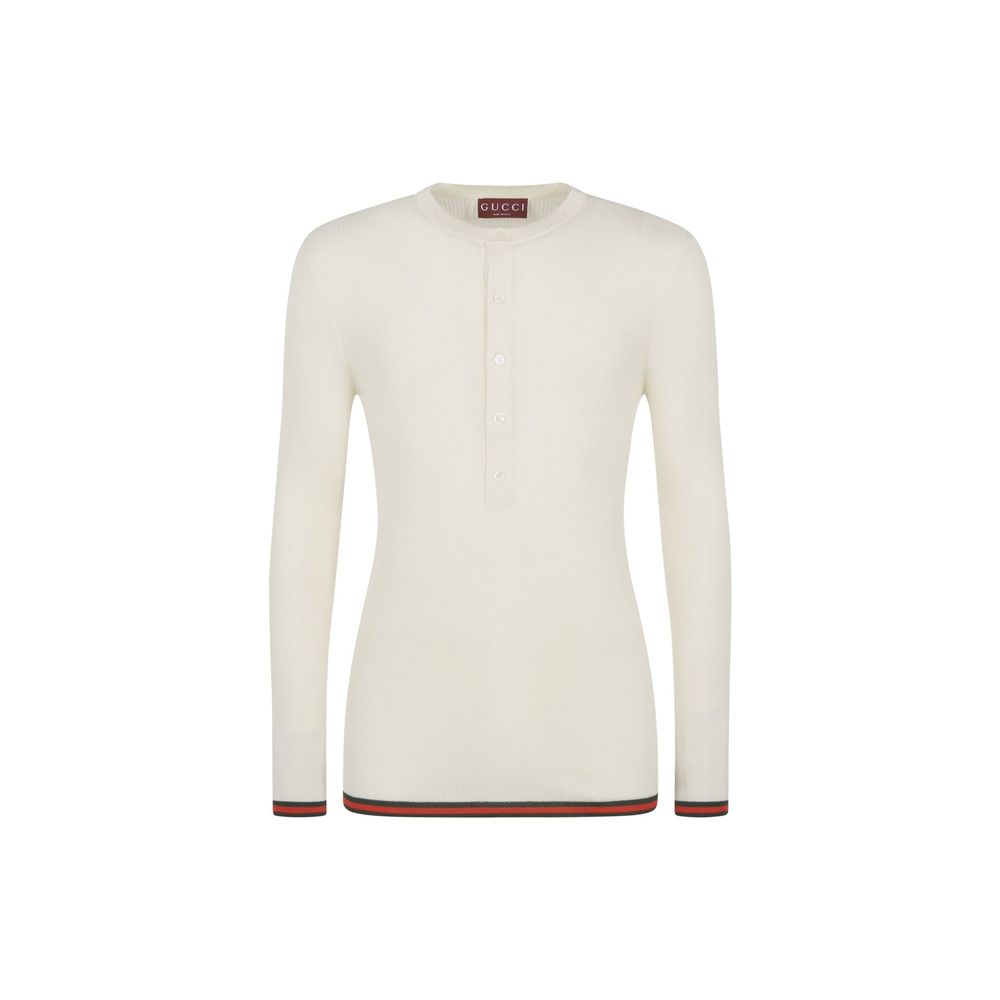 White Silk Long Sleeve T-Shirt