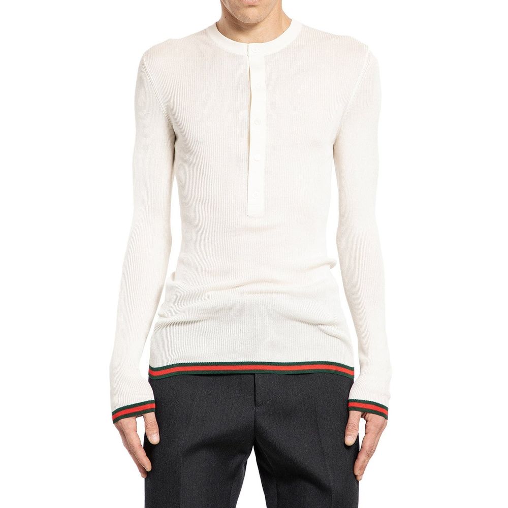 White Silk Long Sleeve T-Shirt