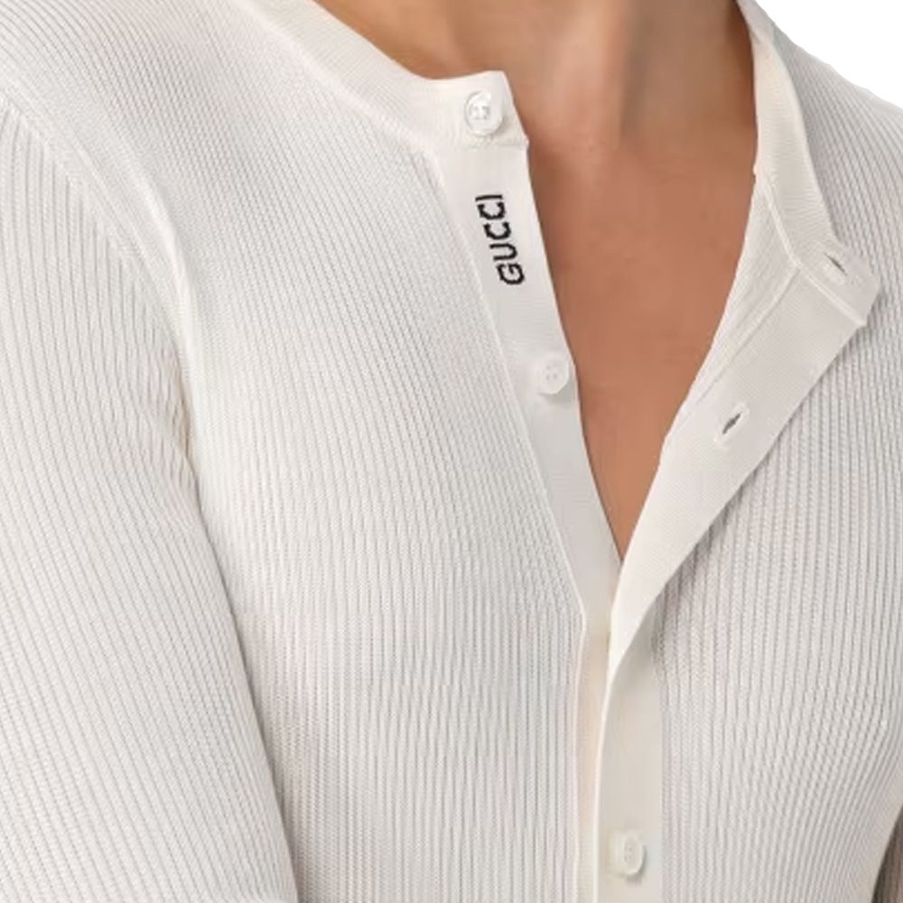 White Silk Long Sleeve T-Shirt