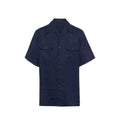Blue Linen Shortsleeve Shirt