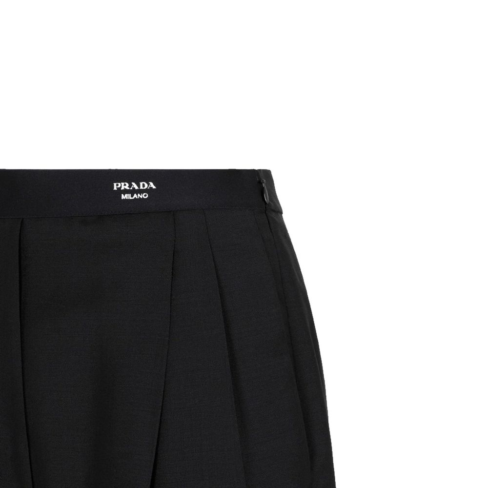 Black Mohair Casual Pants