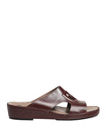 Maroon Leather Cutout DG Logo Sandals Shoes