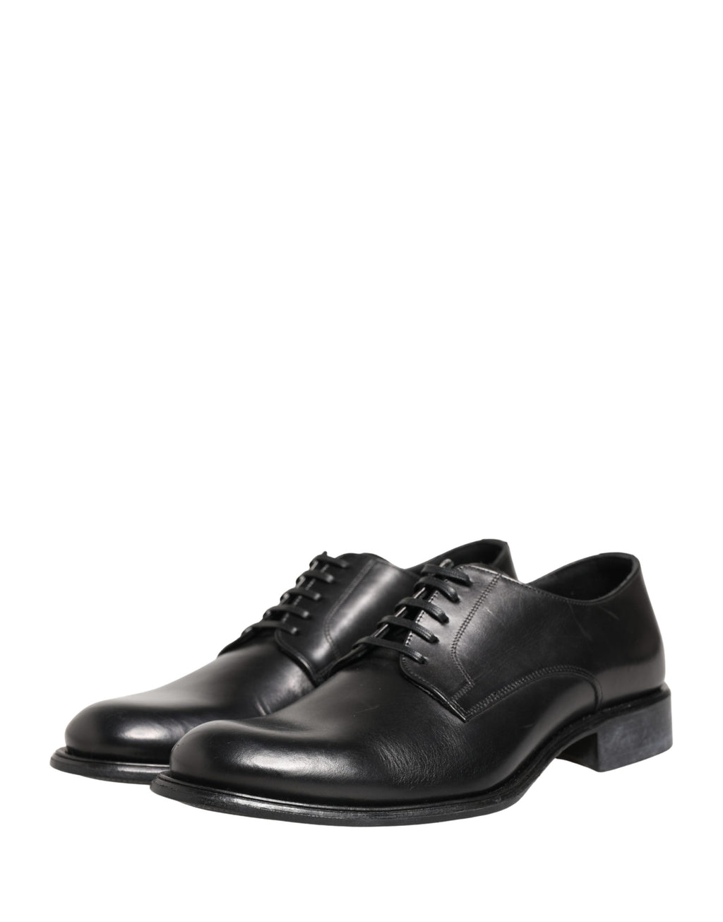 Black Calfskin Leather Derby Men Dress Shoes