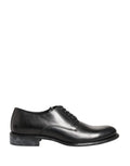 Black Calfskin Leather Derby Men Dress Shoes