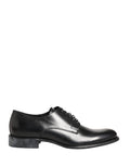 Black Calfskin Leather Derby Men Dress Shoes
