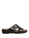 Brown Leather Cutout DG Logo Sandals Shoes
