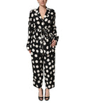 Black White Polka Dot Pajama 2 Piece Set Sleepwear