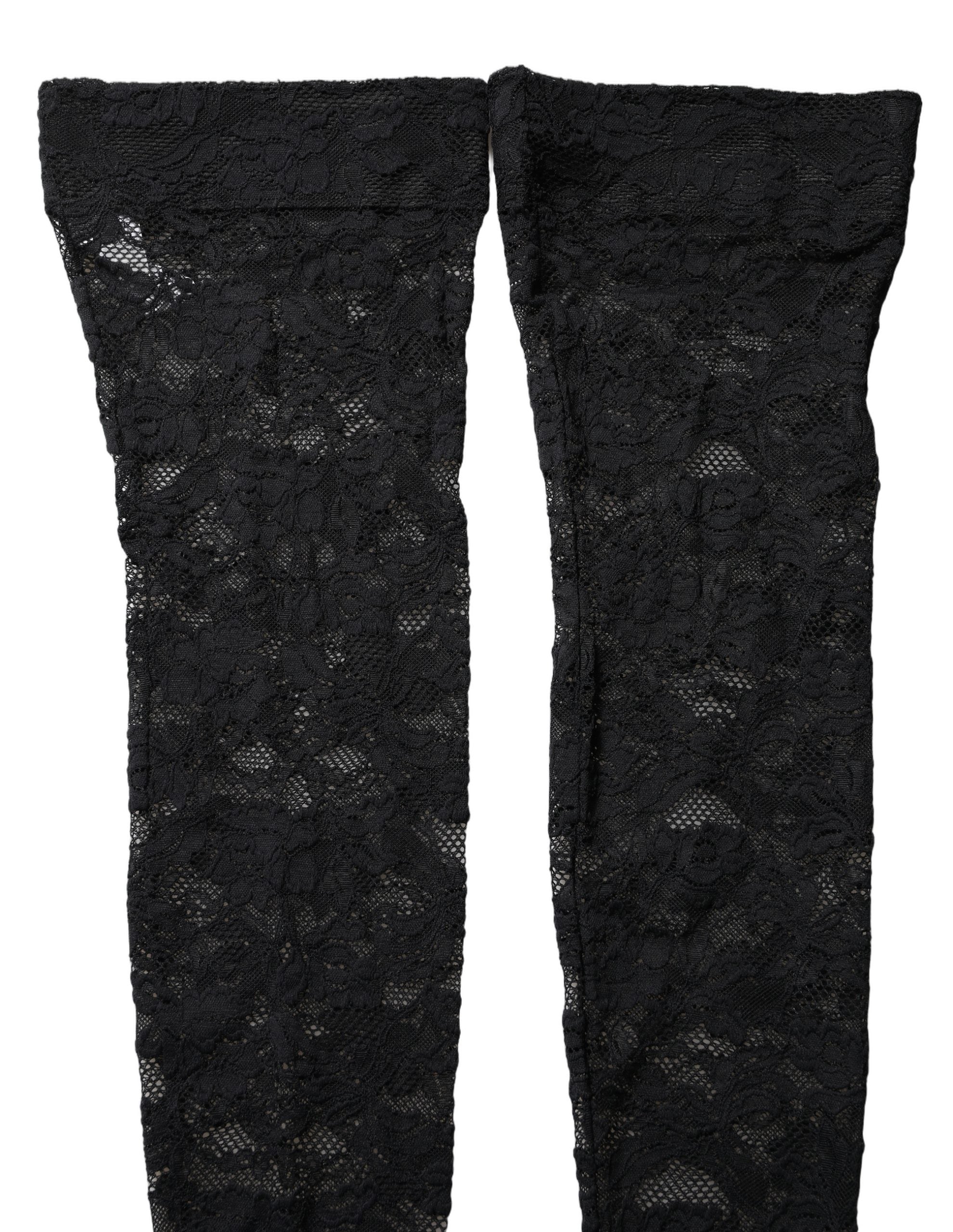 Black Floral Lace Thigh High Stockings Socks