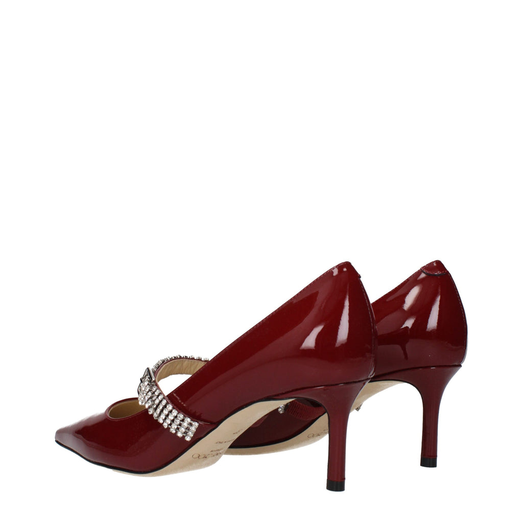 Red Leather High Heel Pumps