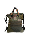 Military Green Patchwork Rucksack Backpack Borse Men Bag
