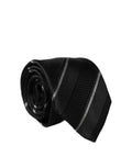 Black White Stripes 100% Silk Adjustable Men Necktie Tie