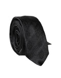 Black Patterned 100% Silk Adjustable Men Necktie Tie
