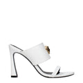 Blue Leather Stiletto Heel Sandals