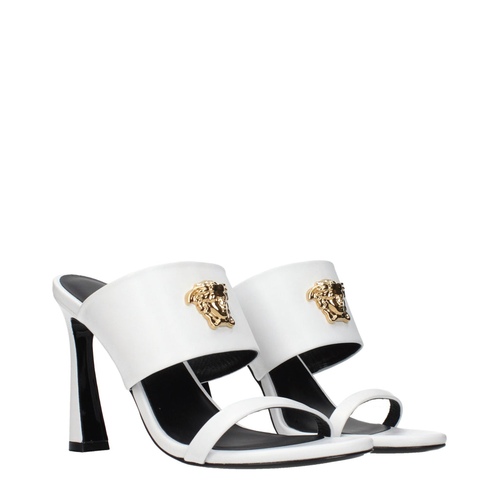 Blue Leather Stiletto Heel Sandals