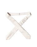 Off White Satin Silk Adjustable Women Tied Necktie Tie
