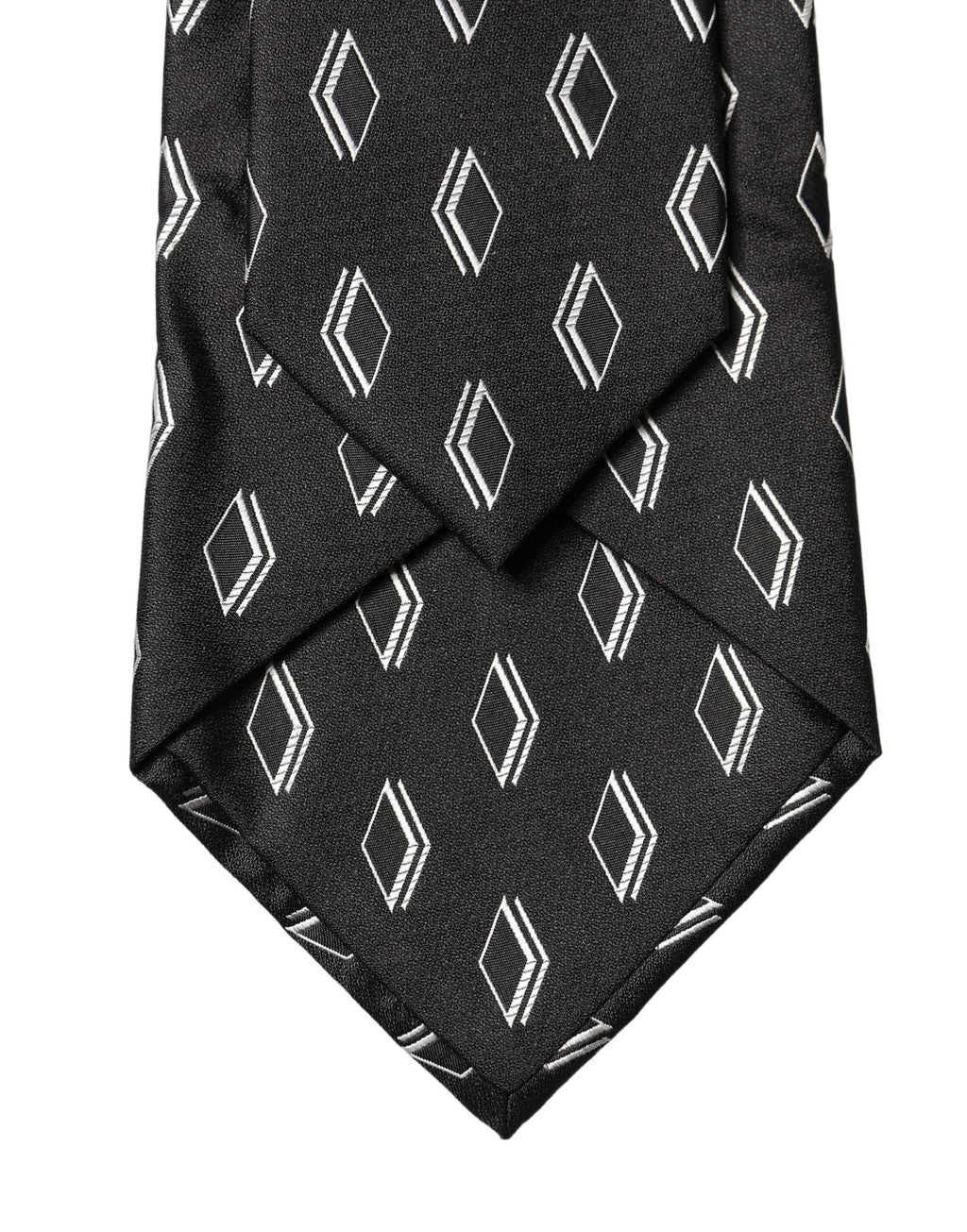 Black Patterned Silk Adjustable Women Tied Necktie Tie