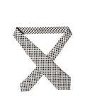White Black Polka Dot Silk Adjustable Women Necktie Tie