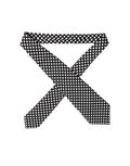 Black White Polka Dot Silk Adjustable Women Necktie Tie