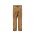 Brown Elastane Casual Pants