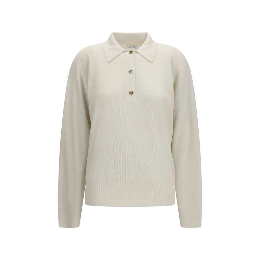Beige Silk Polo Shirt