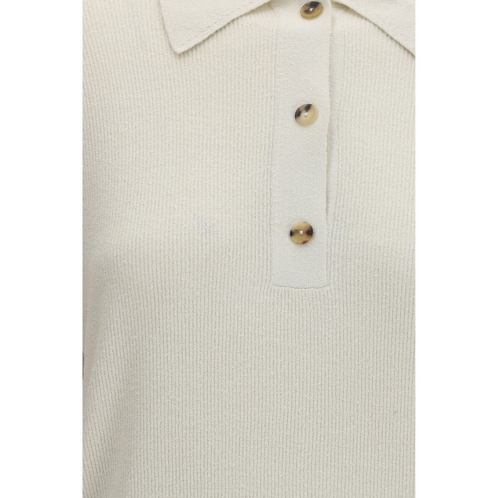 Beige Silk Polo Shirt