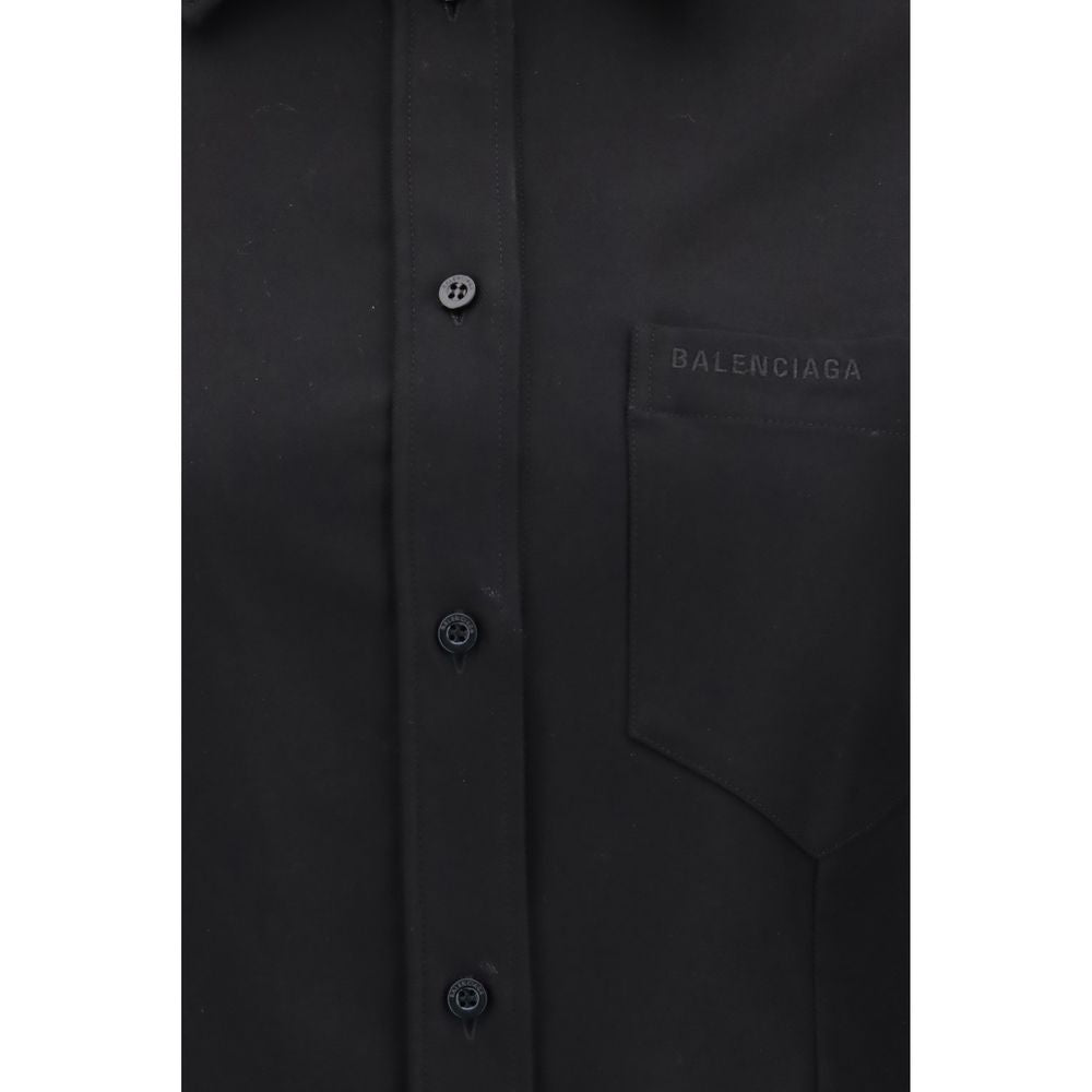 Black Cotton Dress Shirt