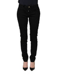 Black Queen Embroidery PRETTY Denim Jeans