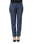 Blue Polka Dotted Slim Fit Capri Denim Jeans